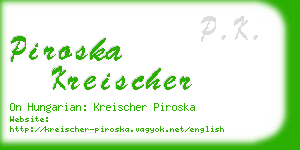piroska kreischer business card